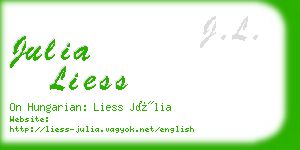 julia liess business card